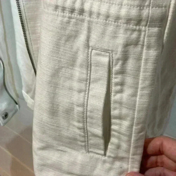 J. Crew Women's Utility Drawcord Jacket XSMALL White Full Zip/Snap Long Sleeve - Picture 7 of 11